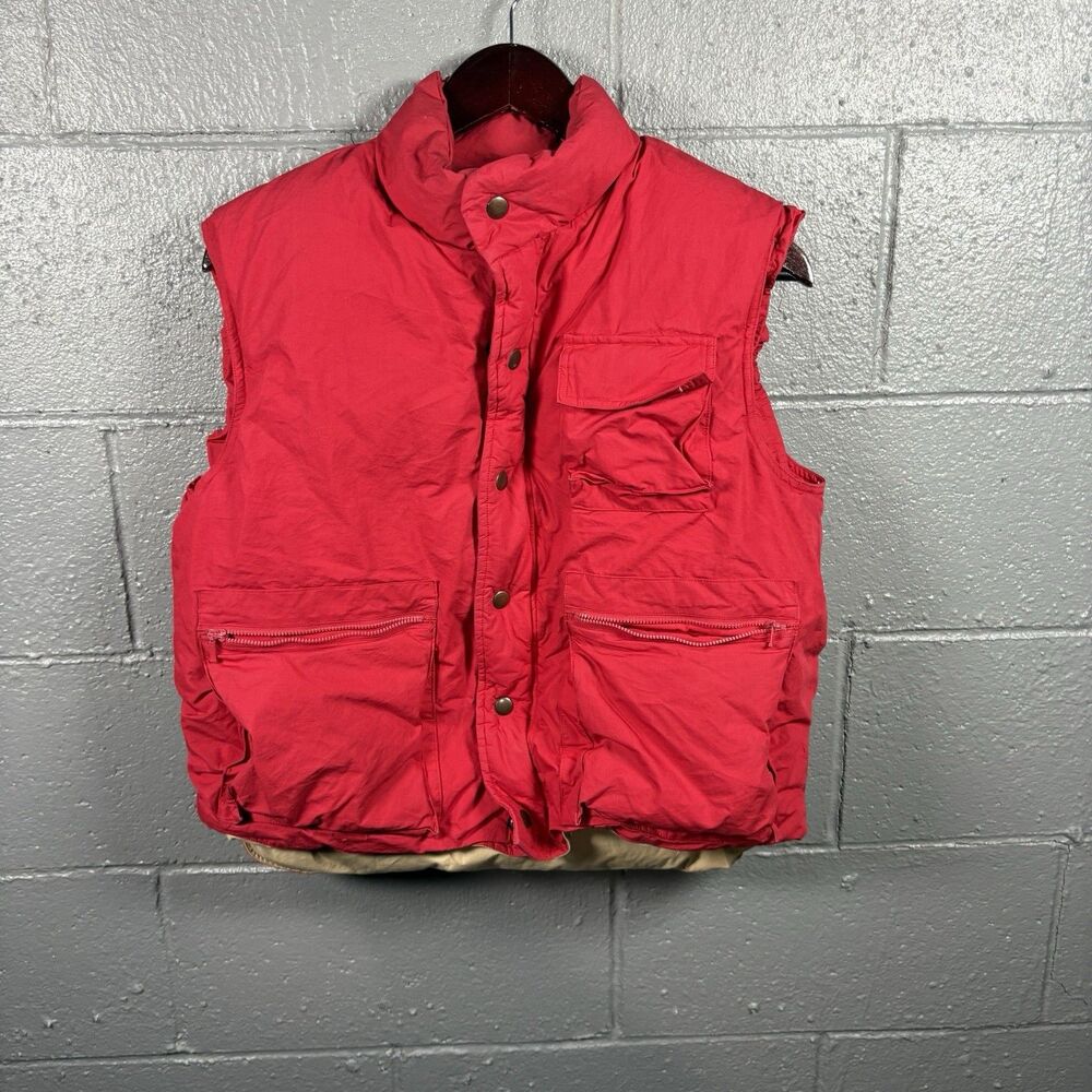 St Johns Bay Down Puffer Vest Womens M Red Utility Outdoor Winter Core